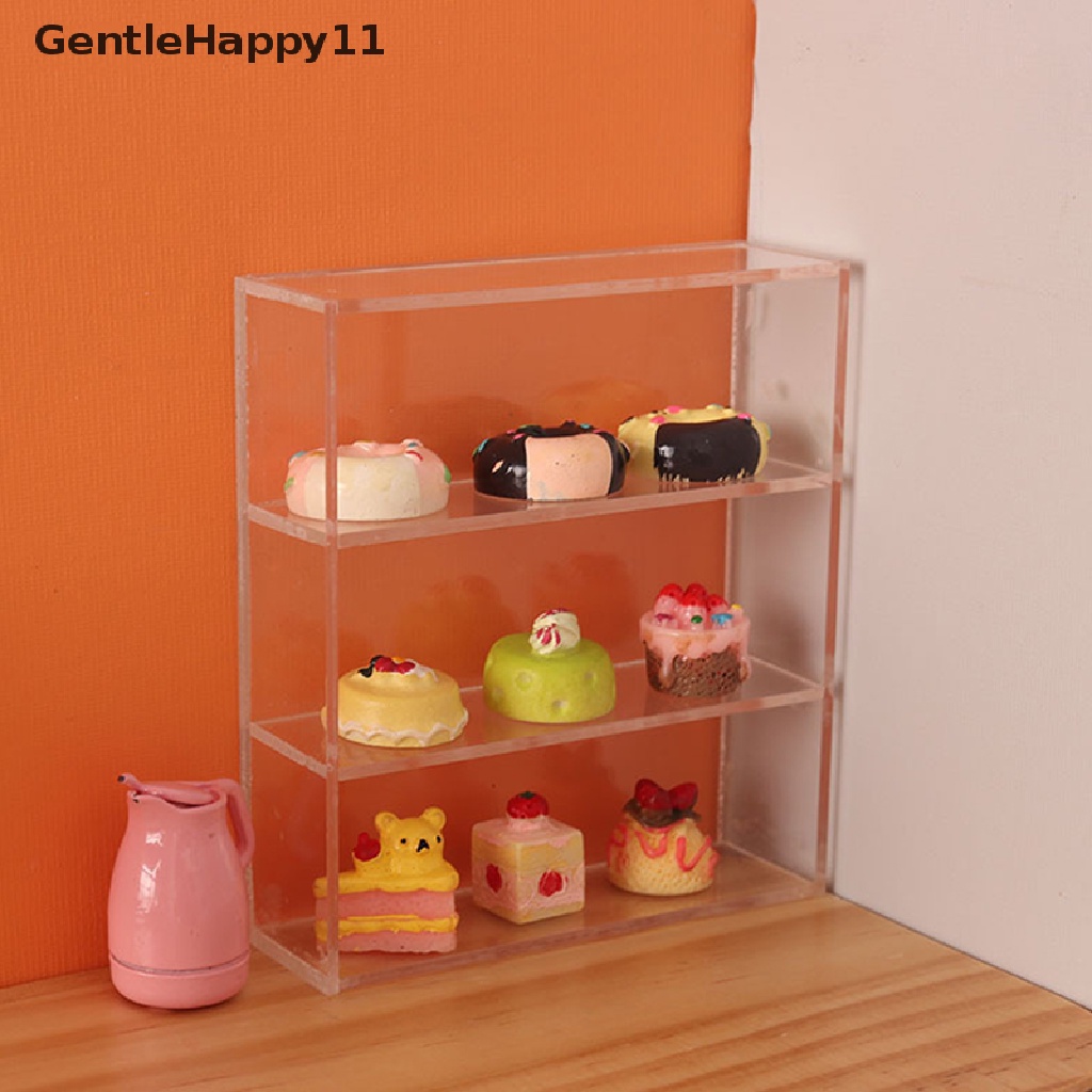 Gentlehappy 1Pc 1: 12rumah Boneka Miniatur Multi-layer Rak Lemari Rak Penyimpanan Lemari Pajangan Showcase Dapur Perabotan Rumah Model Dekorasi Mainan id