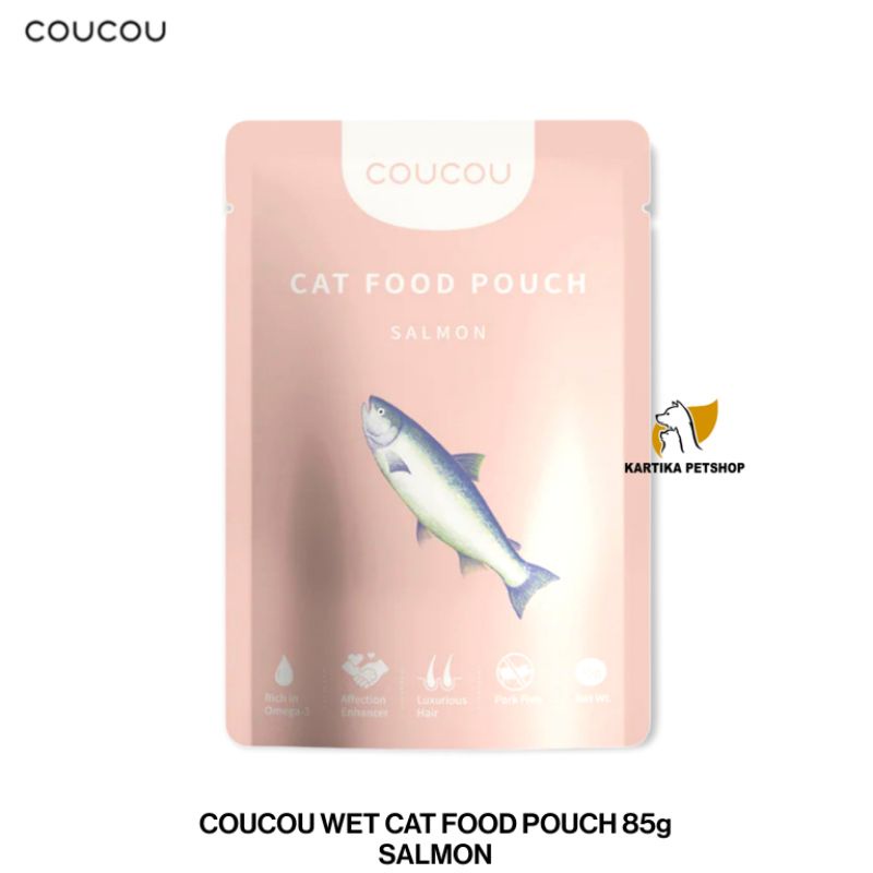 COUCOU WET CAT FOOD POUCH SALMON - MAKANAN BASAH KUCING