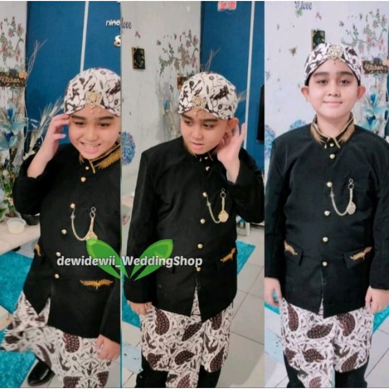 [Setelan] Sapit Urang + Blangkon Anak | Motif Lengkap