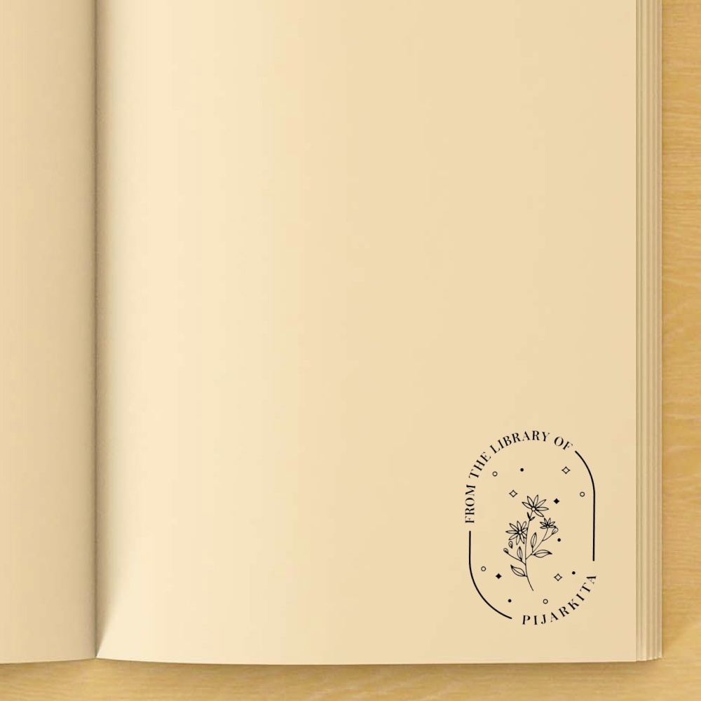 

RK B-5 CUSTOM NAMA BOOK STAMP / STEMPEL BUKU NOVEL AESTHETIC PIJARKITA