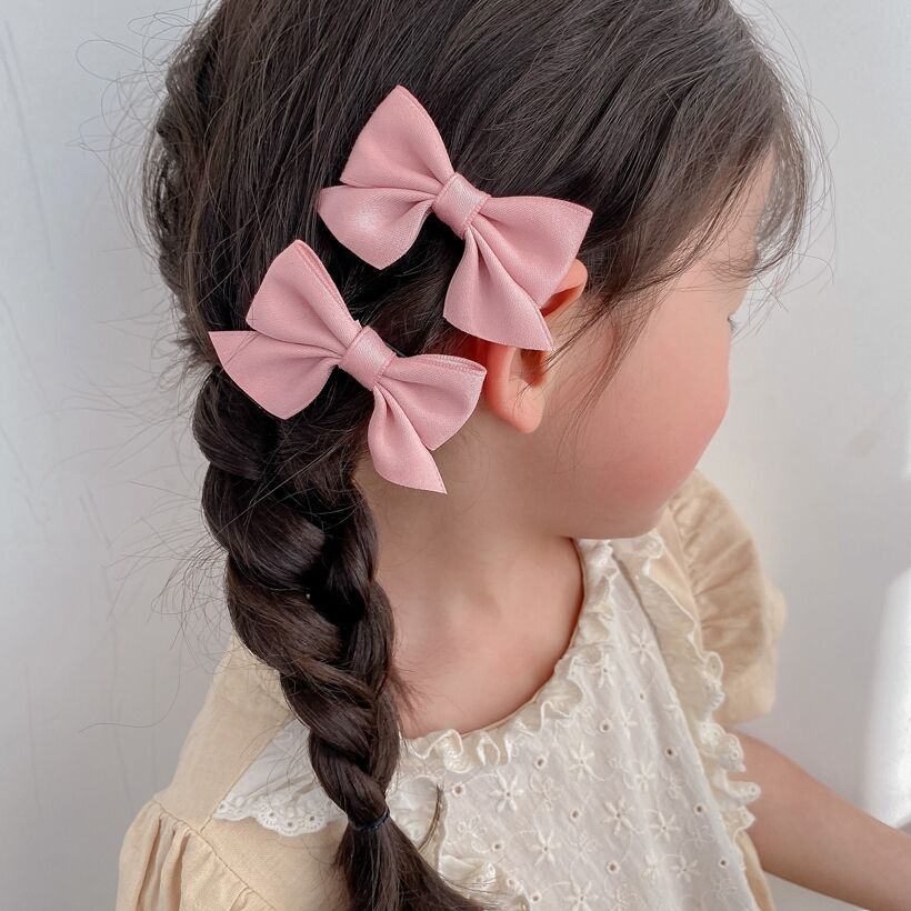 BOSJKT1502 2PCS / Set Jepitan Rambut Anak Lucu / Jepit Rambut Pita Lucu Anak Model Korea