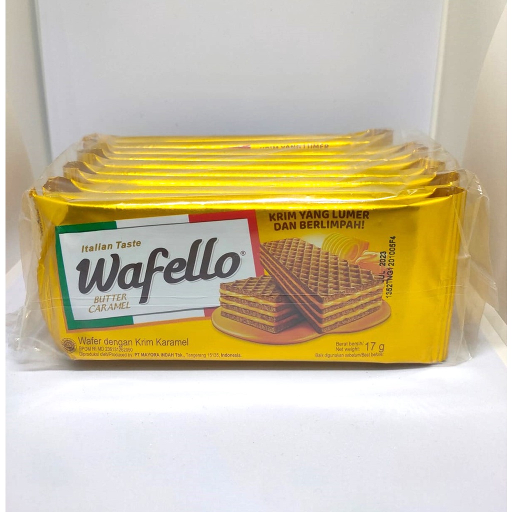 

Wafello Rasa Krim Karamel 1 Bungkus Isi 10 pcs @17grm Ready Stok