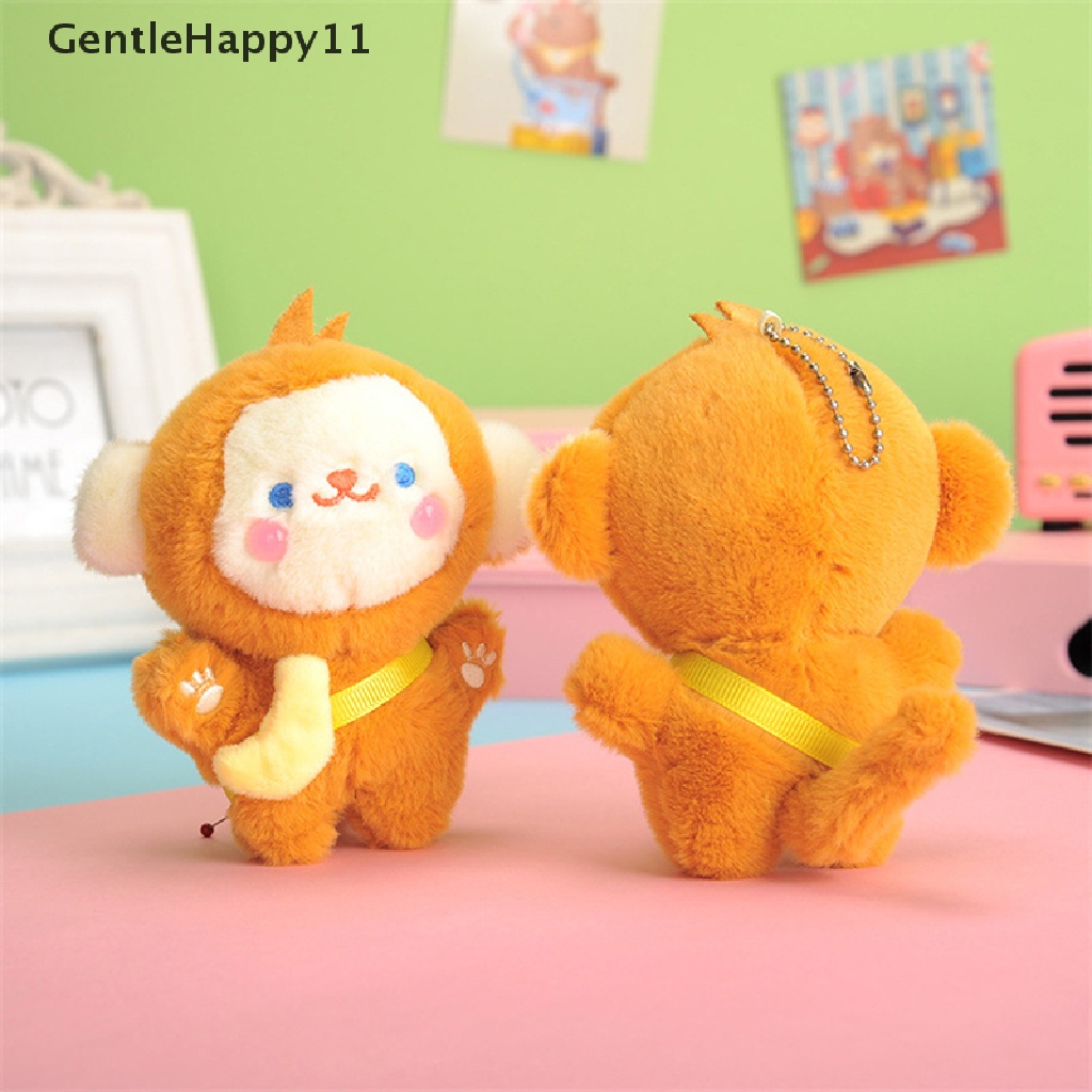 Gentlehappy 12 cm Pendek Mewah Pisang Monyet Gantungan Kunci Ransel Liontin Hadiah Anak Kenyamanan Mainan id