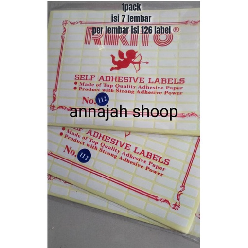 

Label harga 7 Lembar