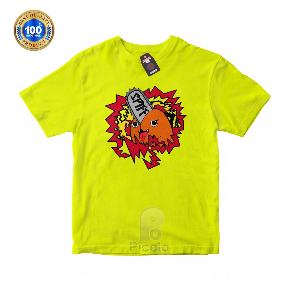 (FREE NAMA) BAJU KAOS ATASAN ANAK MOTIF ANIME POCHITA CHAINSAW MAN UNISEX  Bahan COTTUN