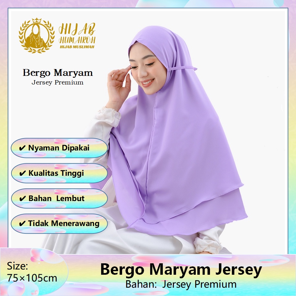 Hijab Humairoh - Bergo Maryam Jersey  Jilbab Instan  Bergo Jersey  Bergo Maryam  Hijab Instan 75×105