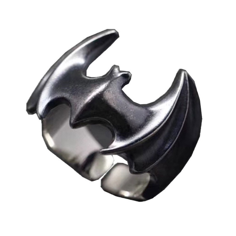 Vintage Bat Rings Pria Dan Wanita Halloween Aksesoris Populer Perhiasan Rock Hip Hop Lokomotif Ring