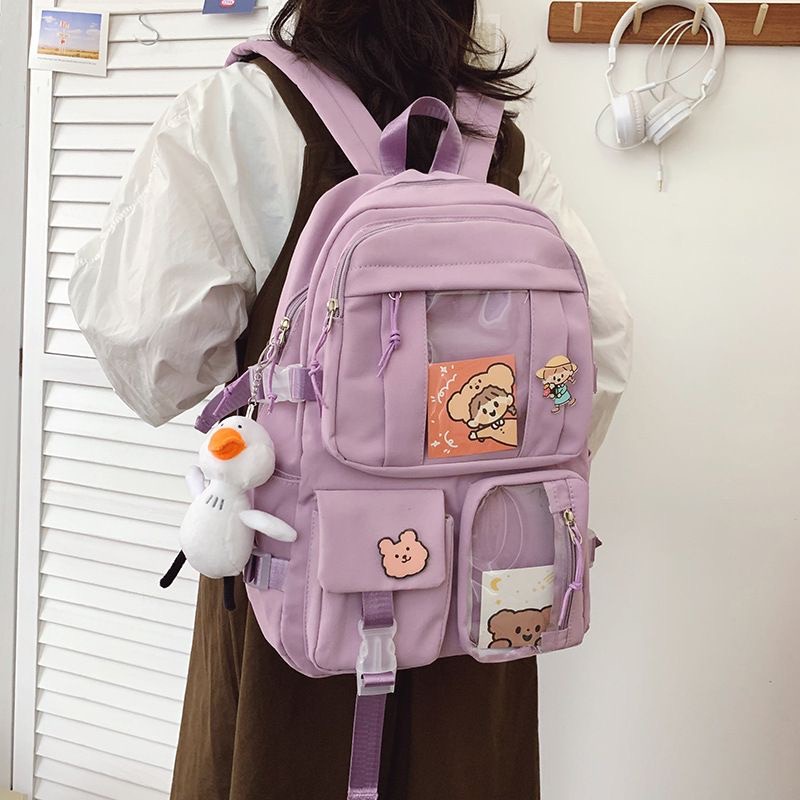 TASHAPPY  EL 4339 Tas RANSEL Wanita Bahan Canvas Free Gantungan Boneka LucuTerbaru model korea supplier tas import