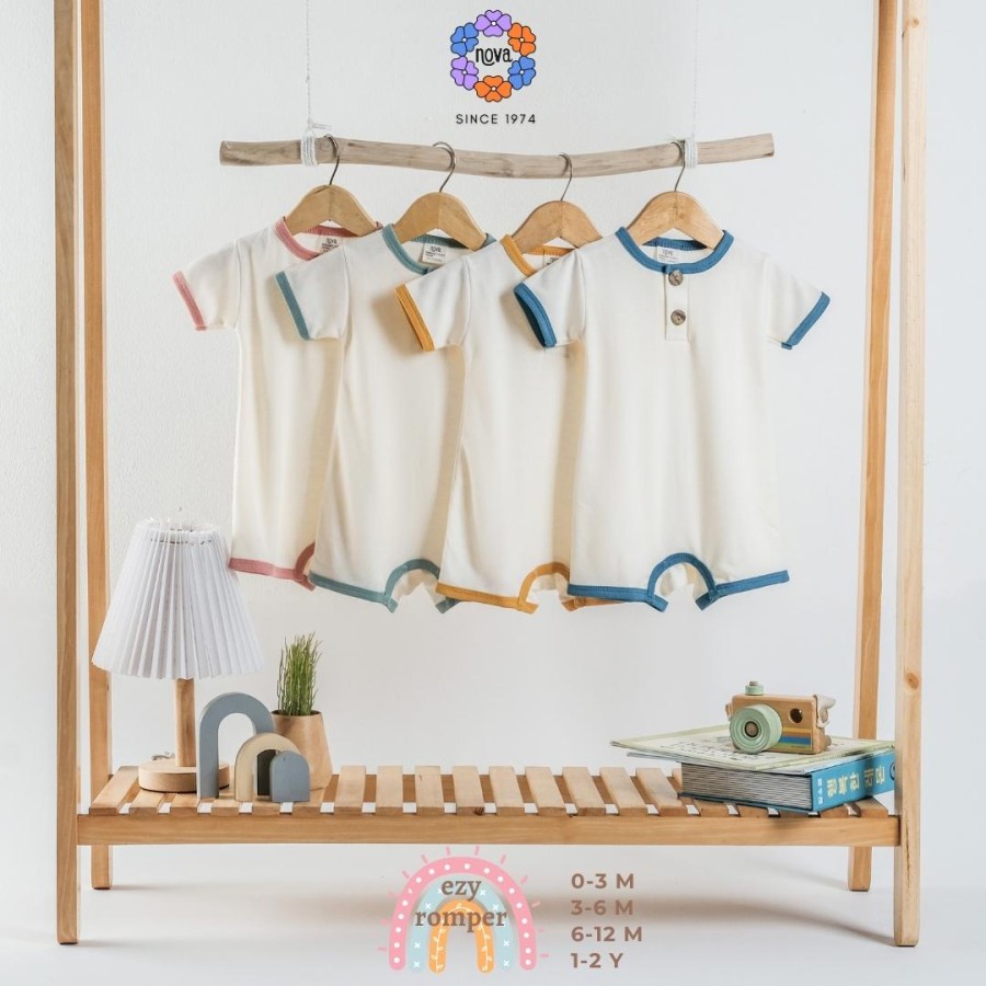 NOVA Ezy Romper - Bodysuit - Jumper Bayi - Natural