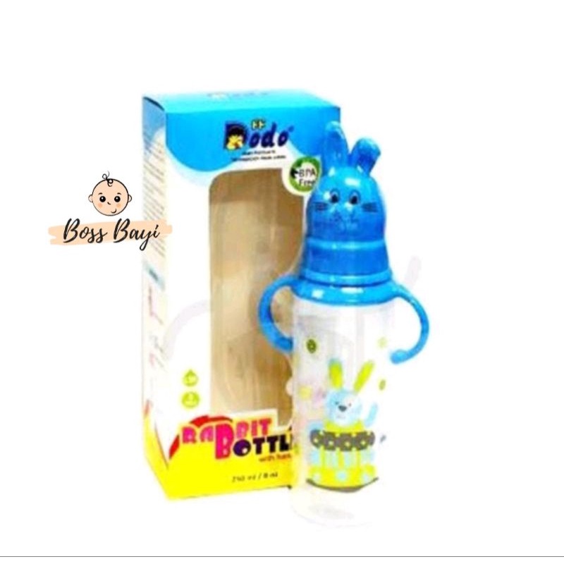 DODO - Botol Rabbit  with Handle 8oz/ Botol Susu Kelinci 250ml