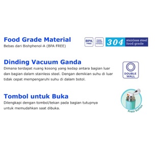 BABY SAFE Vacuum Flask Termos 350ml TER03 &amp; 500ml TER04 (Termos Air Panas Anak Bayi)