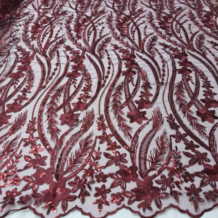 *Harga Grosir* Kain Tile Bordir motif salur-salur