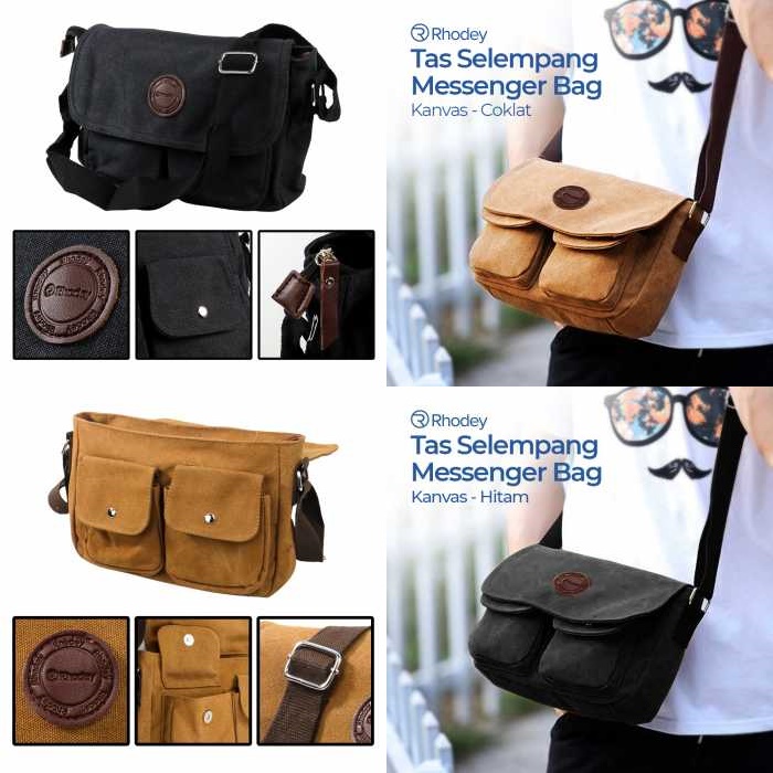 Tas Selempang Messenger Bag Material Kanvas Berkualitas  - 1008