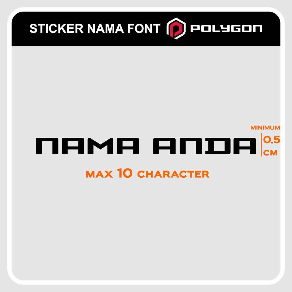 CUTTING STICKER CUSTOM / CUTTING STICKER SEPEDA / STIKER NAMA POLYGON BIKE FONT
