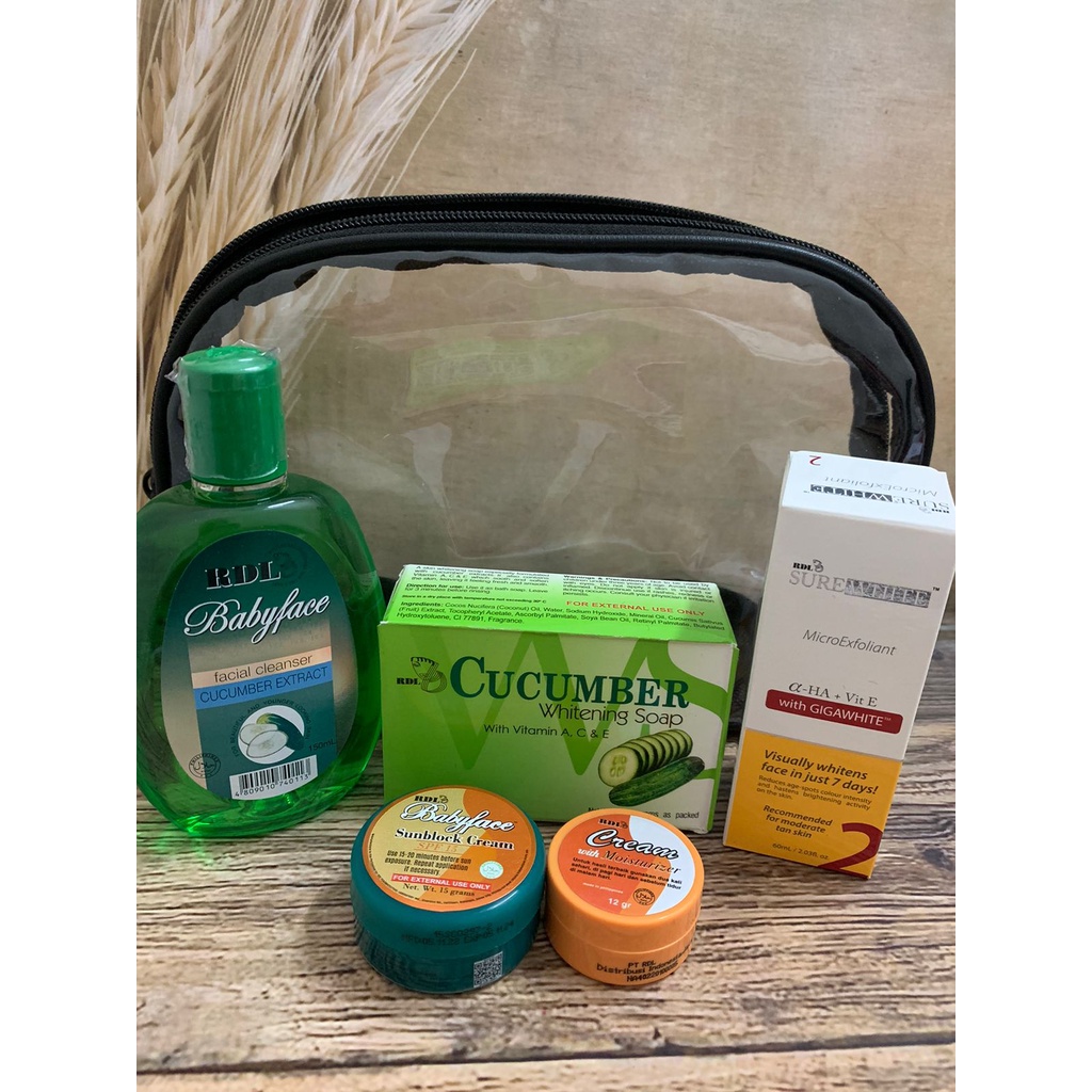 Paket RDL Sabun RDL Papaya + Facial Cleanser + Pelembab + Sunscreen + SureWhite/Paket Kecantikan RDL