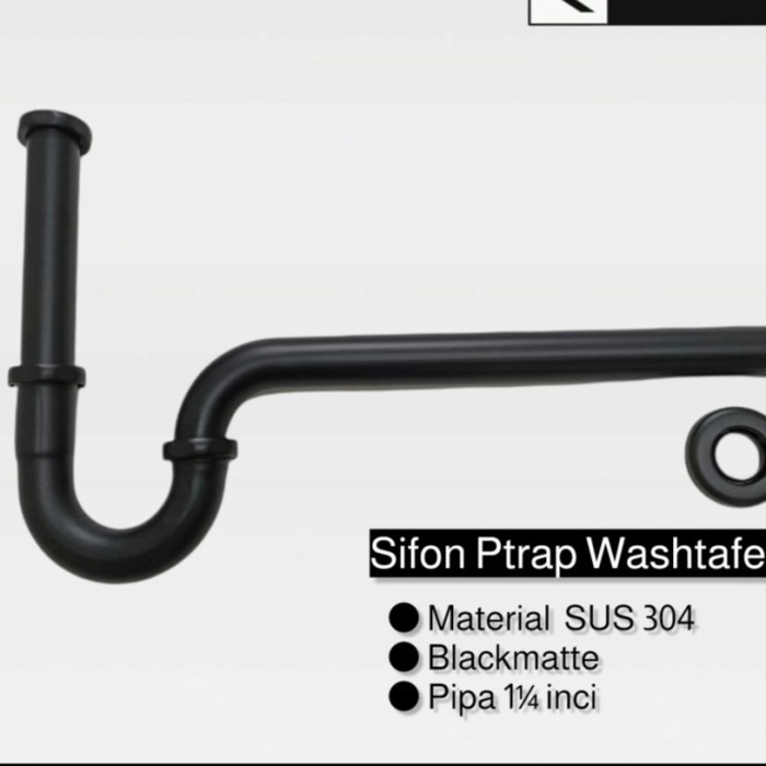 Sifon leher angsa wastafel stainless 304 hitam