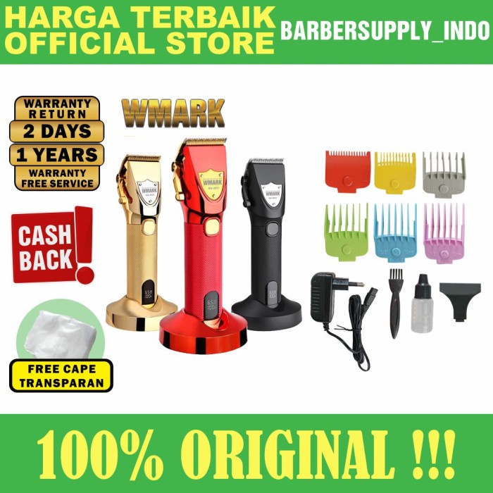 WMARK 2031 ORIGINAL CLIPPER CORDLESS MESIN ALAT CUKUR RAMBUT ORI