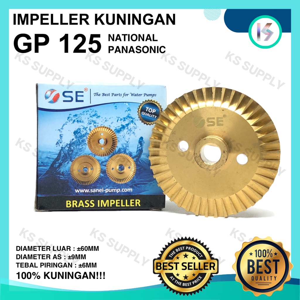 Kipas Impeller Impeler Kuningan GP 125 National Panasonic Sparepart Pompa Air