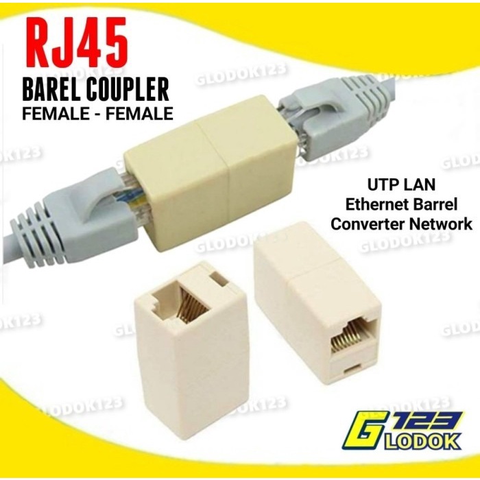 Barrel RJ45 Coupler Female To Female 8P8C RJ 45 Konektor UTP LAN