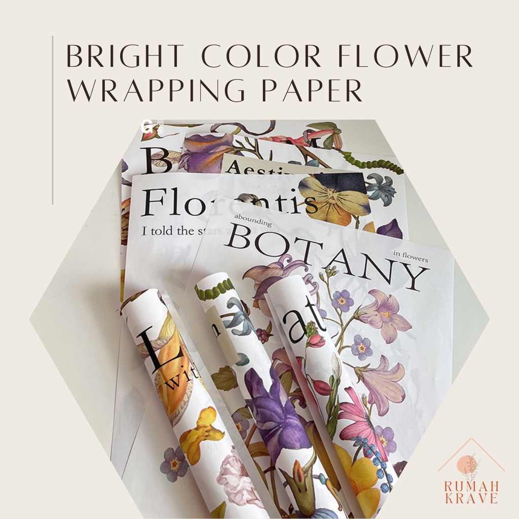 

RUMAH KRAVE - Bright Color Flower Wrapping Paper Kertas Buket Kado