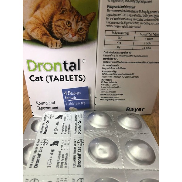 EXOTICGOODS DRONTAL CAT OBAT CACING KUCING OBAT CACING HEWAN TABLET 1 BUTIR