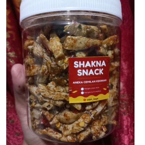 

keripik otak otak pedas manis gurih kemasan toples 600 ML