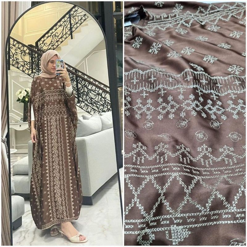 kaftan bahan armani silk tanpa inner