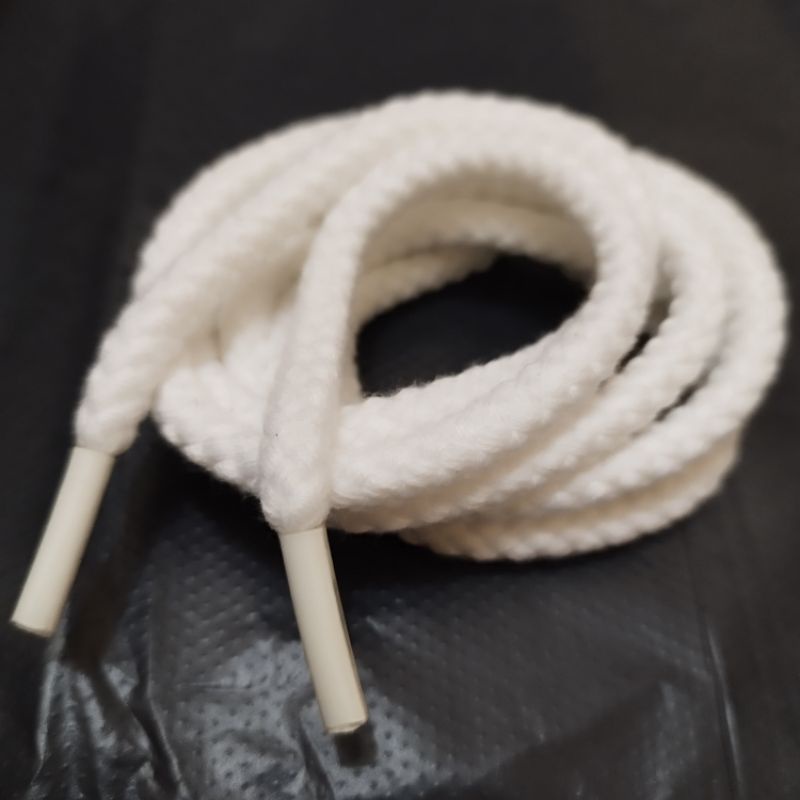 tali Hoodie original bulat kepang warna putih / tali Hoodie putih kepang 7mm