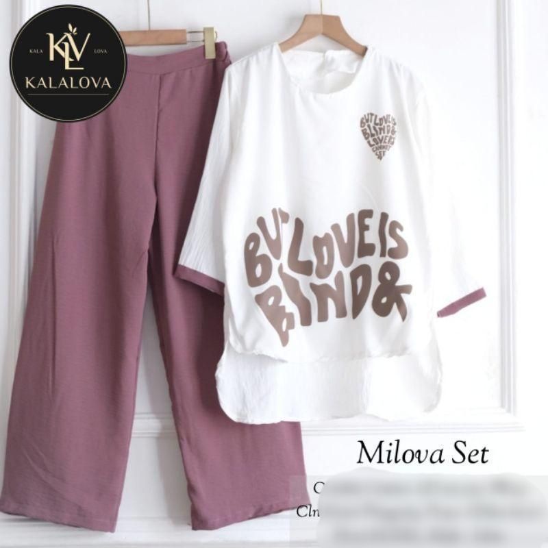 MILOVA SET/SETELAN CRINKLE SABLON SUBLIN PRINTING LD 110CM