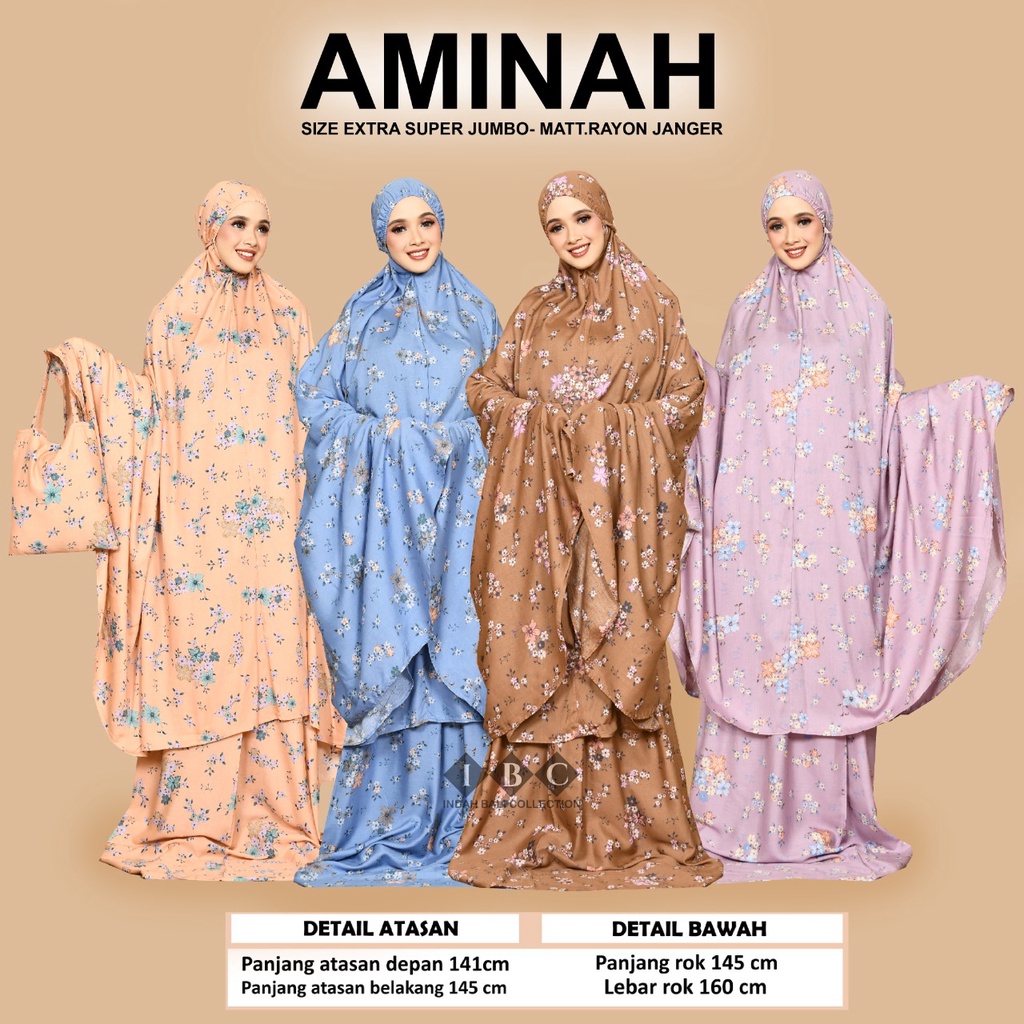 Mukena bali extra jumbo ZAIDA/ AISYAH/AL MALIKA/SAFFIYA/KAMILA/SALMA/AMINAH/NAZIA