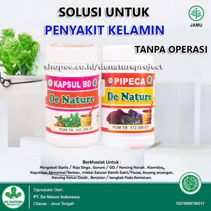 Kapsul BD Dan Pipeca De Nature Obat Sipilis Herpes Kutil Kelamin Papiloma Kencing Nanah Darah Nyeri 