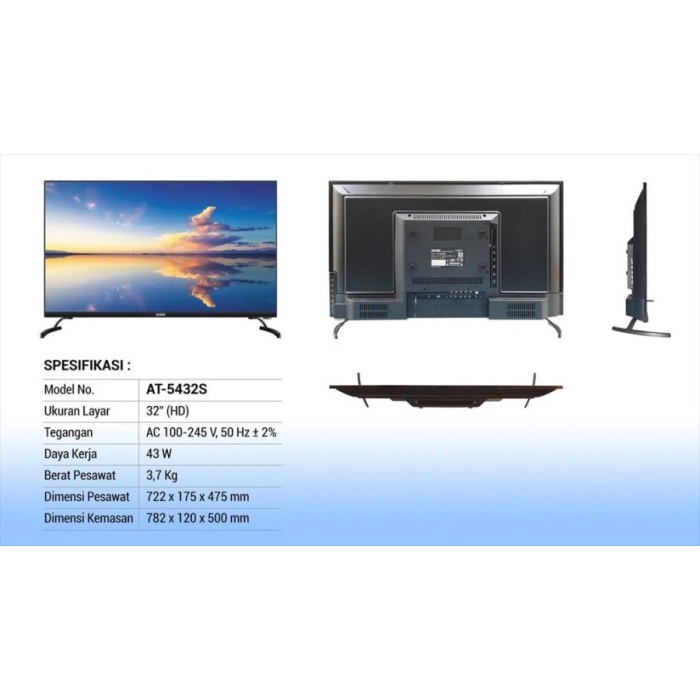 AKARI TV Smart 32 Inch ANDROID HD AT5432S | Digital DVB T2