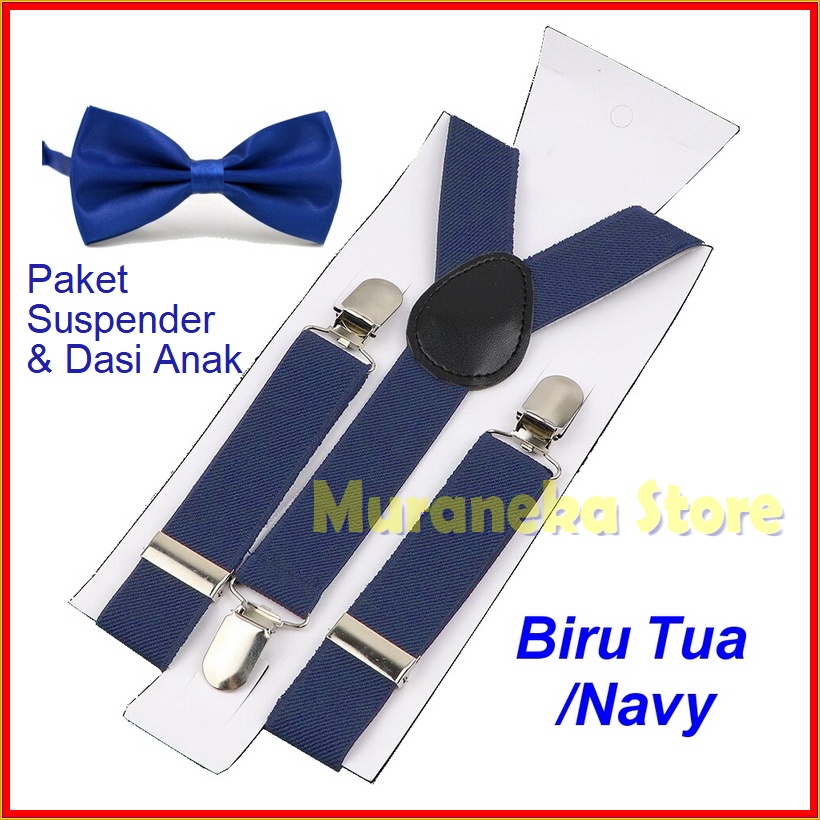 PAKET Suspender Bretel ANAK Dasi Kupu Bowtie Balita Laki Hitam Pesta Bayi Anak2 Wedding Merah KremCoklat Biru Putih Bridesmaid Cowok TK Ikat Pinggang Belt Hijau Lucu Kekinian Pernikahan Seragam Tali Jojon Kodok Kecil Elastis Abu Murah Pria Cewek Fashion