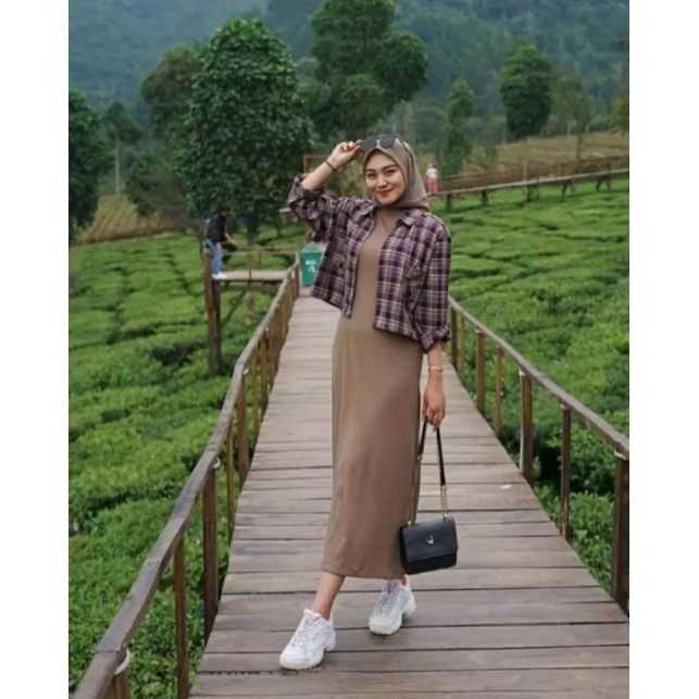 [LONG DRES RAJUT] BASIC INNER PREMIUM / BAJU LUARAN-DALEMAN WANITA TERBARU TANPA LENGAN