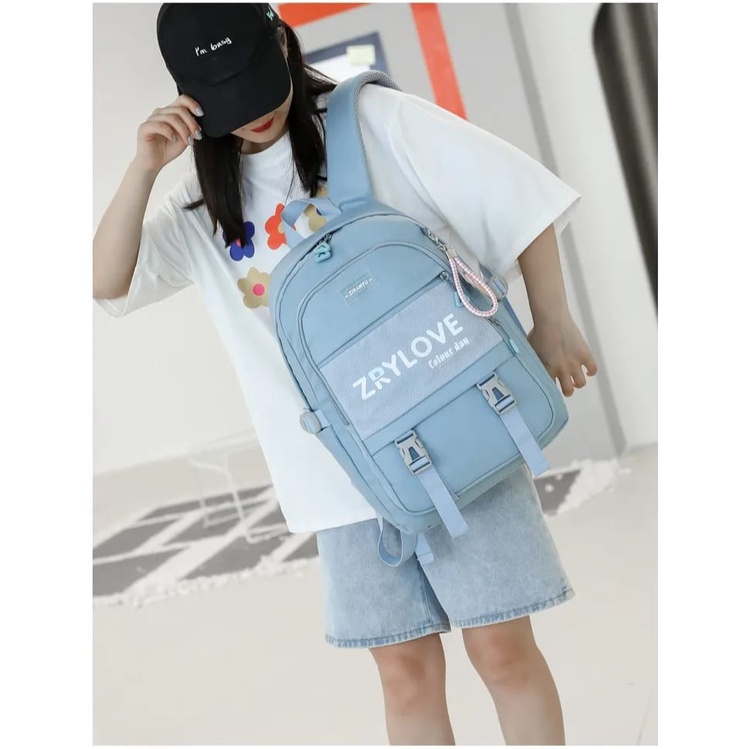 DiObrale - Tas Ransel Sekolah Unisex Remaja Outdoor Kapasitas Besar Terbaru Style Korean SD SMP SMA