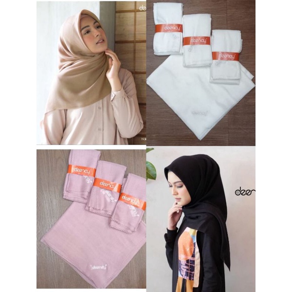 KERUDUNG DEENAY POLOS LIZA ORI Voal Ultrafine Hijab Segi Empat Denay Terbaru laser cut