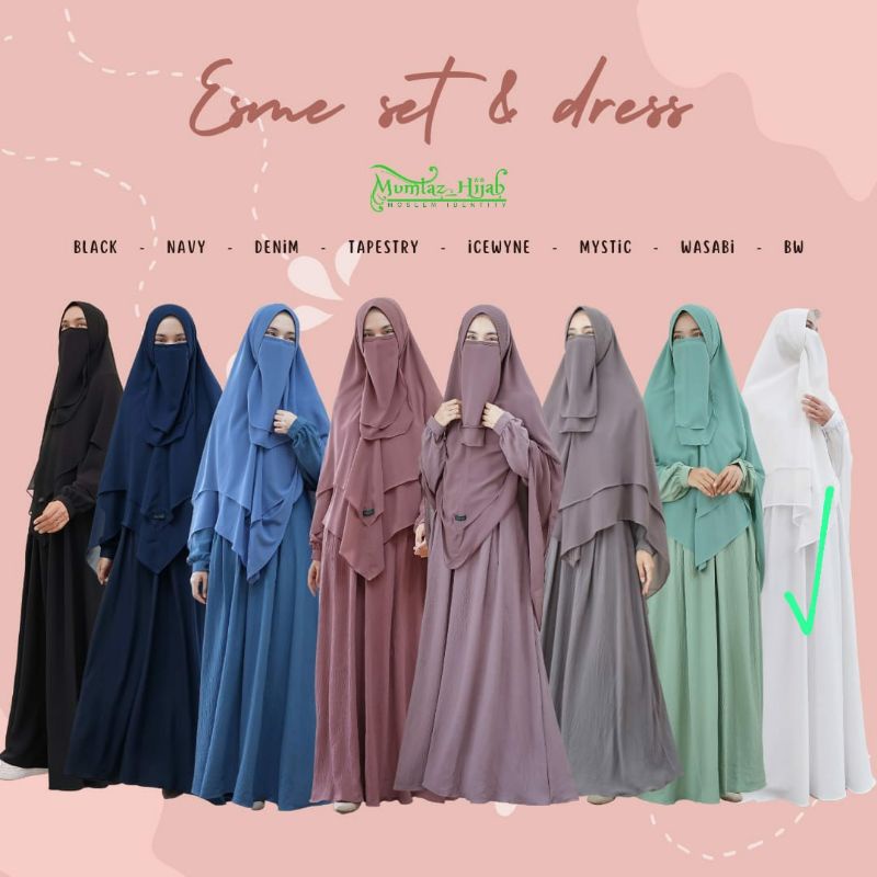 ESME SET MUMTAZ HIJAB | GAMIS CRINCLE ORIGINAL MUMTAZ HIJAB