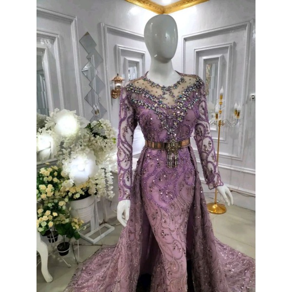 GAUN PENGANTIN MEWAH/GAUN PENGANTIN LILAC