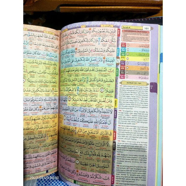 Al Quran Hafazan Perkata Latin A5 8 Blok, Mushaf Hafalan 8 Blok Warna Hafazan Perkata Latin A5