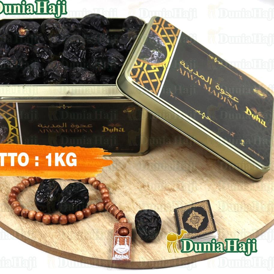 

RVN263 Kurma Ajwa Ruthob 1KG Lembut Kemasan KALENG / Azwa Ajwah Kurma Nabi Empuk 100% Asli Madinah Premium Exclusive $$