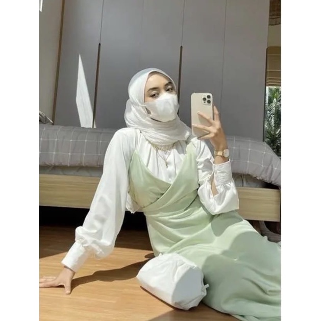 OUTER DRESS SILK AWDELLA FASHION PAKAIAN WANITA DRESS TANKTOP BAHAN VELVET MR