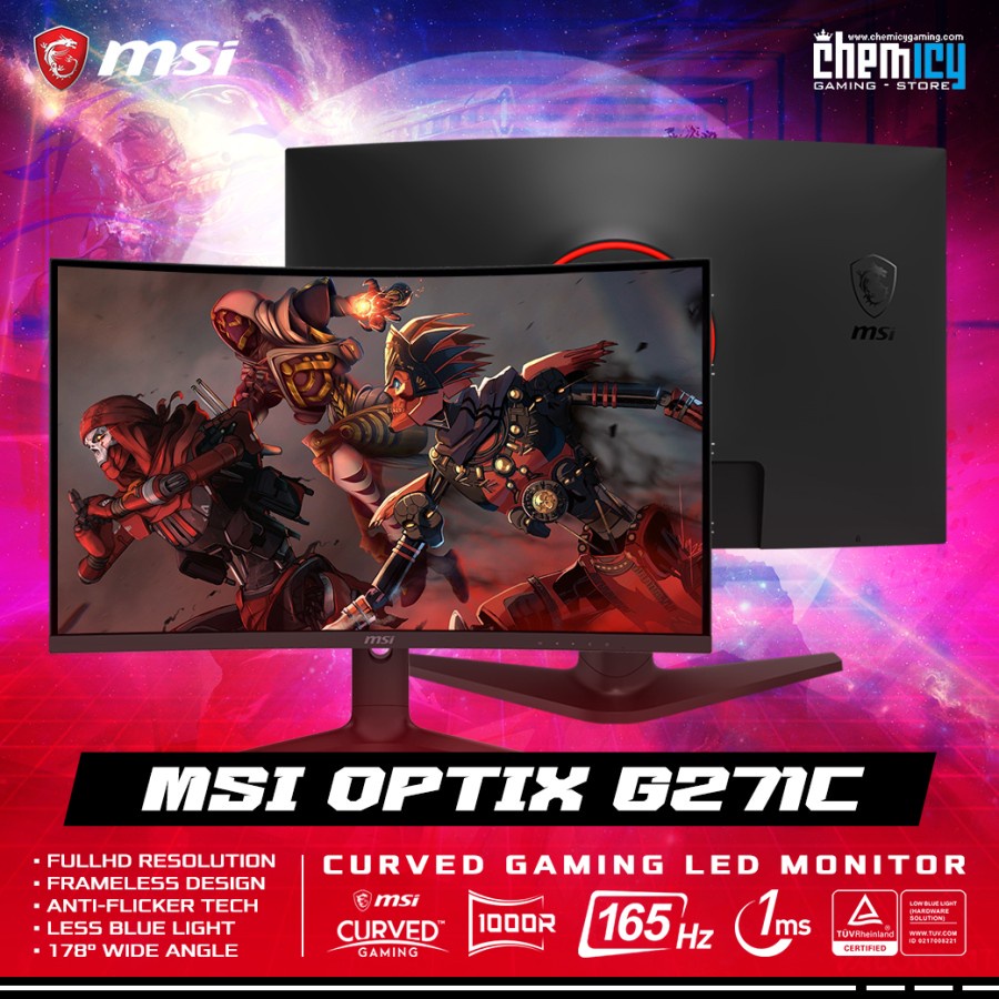 MSI Optix G271C 27inch 165Hz FreeSync Curved Gaming Monitor