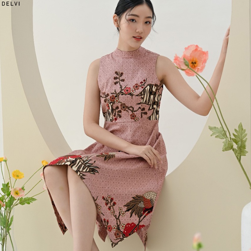 Evercloth Delvi Dress Batik Wanita Dress Wanita Batik Couple Dress