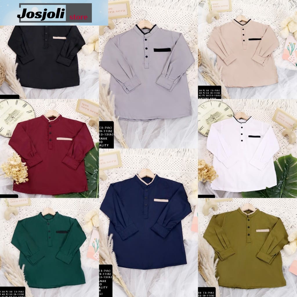 JOSJOLI_STORE/Kemeja Koko Kids Anwa/Kemeja Koko Anak Laki-Laki Lengan Panjang/Usia 5_12tahun