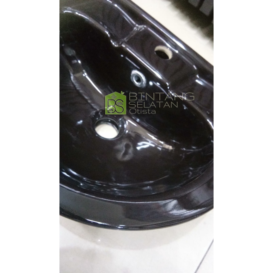 WASTAFEL TRILIUNWARE GARNET / LAVATORY TRILIUN BLACK WHITE HITAM PUTIH