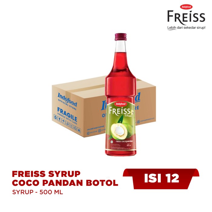 

1 CTN - FREISS SYRUP COCO PANDAN BOTOL 500 ML