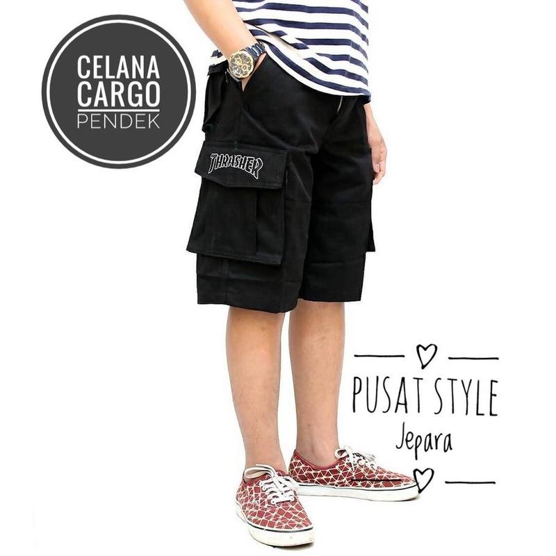 PROMO 100 RIBU DAPAT 3 PCS CELANA CARGO PENDEK / CARGO PANTS PENDEK / TRASHER PANTS BORDIR