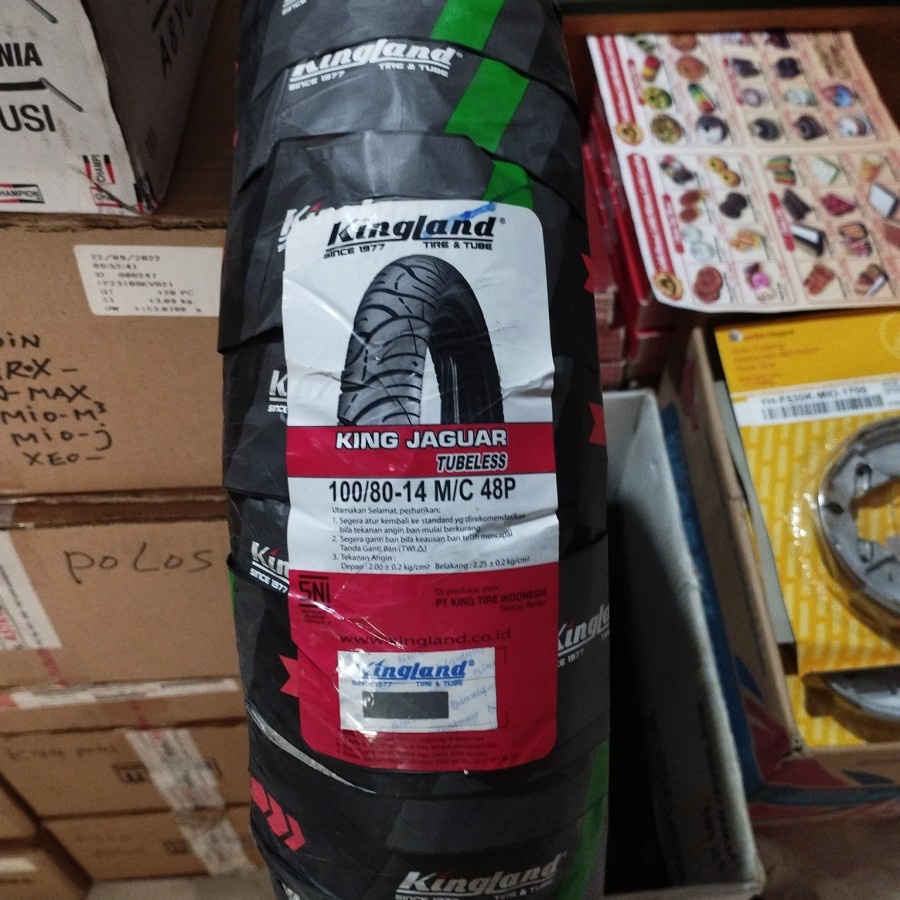 Ban Luar Kingland 100/80-14 Tubeless Jaguar