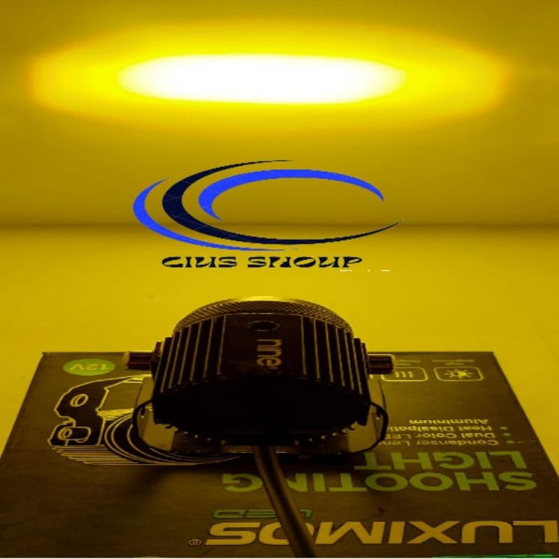 LUXIMOS NINE LAMPU LED SOROT R2 LASER 2 WARNA 3 MODE 40W PUTIH KUNING DAN PUTIH KUNING SHOOTING LIGHT R2