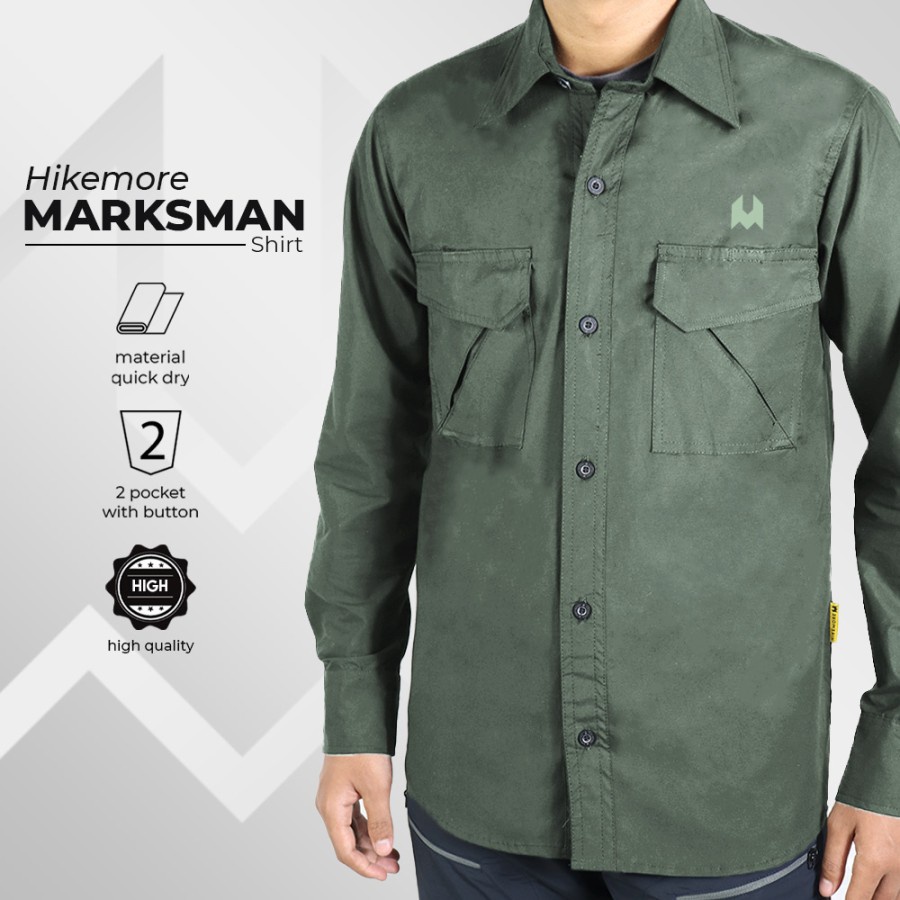 Kemeja Lengan Panjang Lapangan Hikemore Marksman Quickdry Original